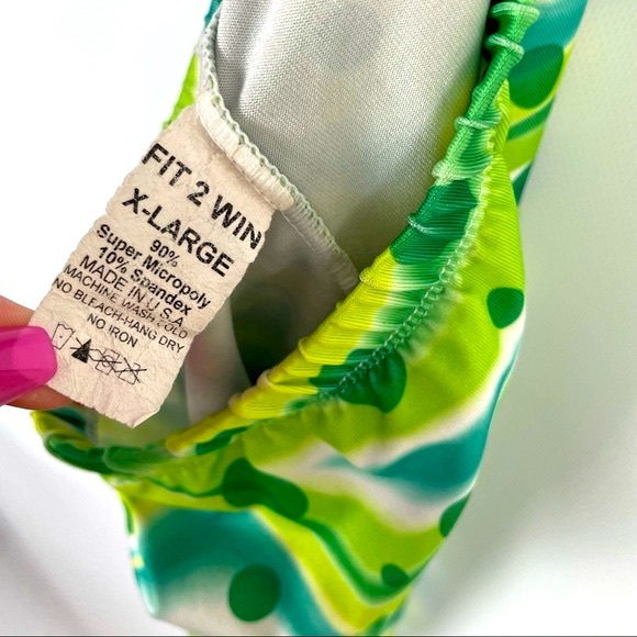 80s VINTAGE High Waist High Rise Psychedelic Polka Dot Marble Swirl Bike… - Picture 3 of 3